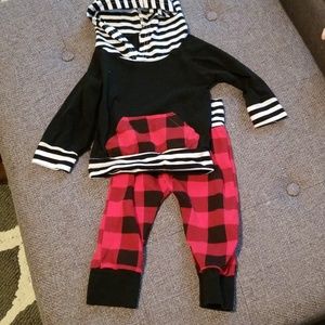 CoolMySia size 70 buffalo plaid 2 piece outfit